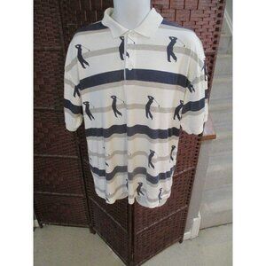 Vintage Spalding All Over Print Golf Shirt Polo Shirt Golfer Size Large